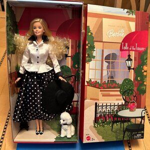 NEW 2003 Talk Of The Town Barbie Blonde doll with black and white outfit.